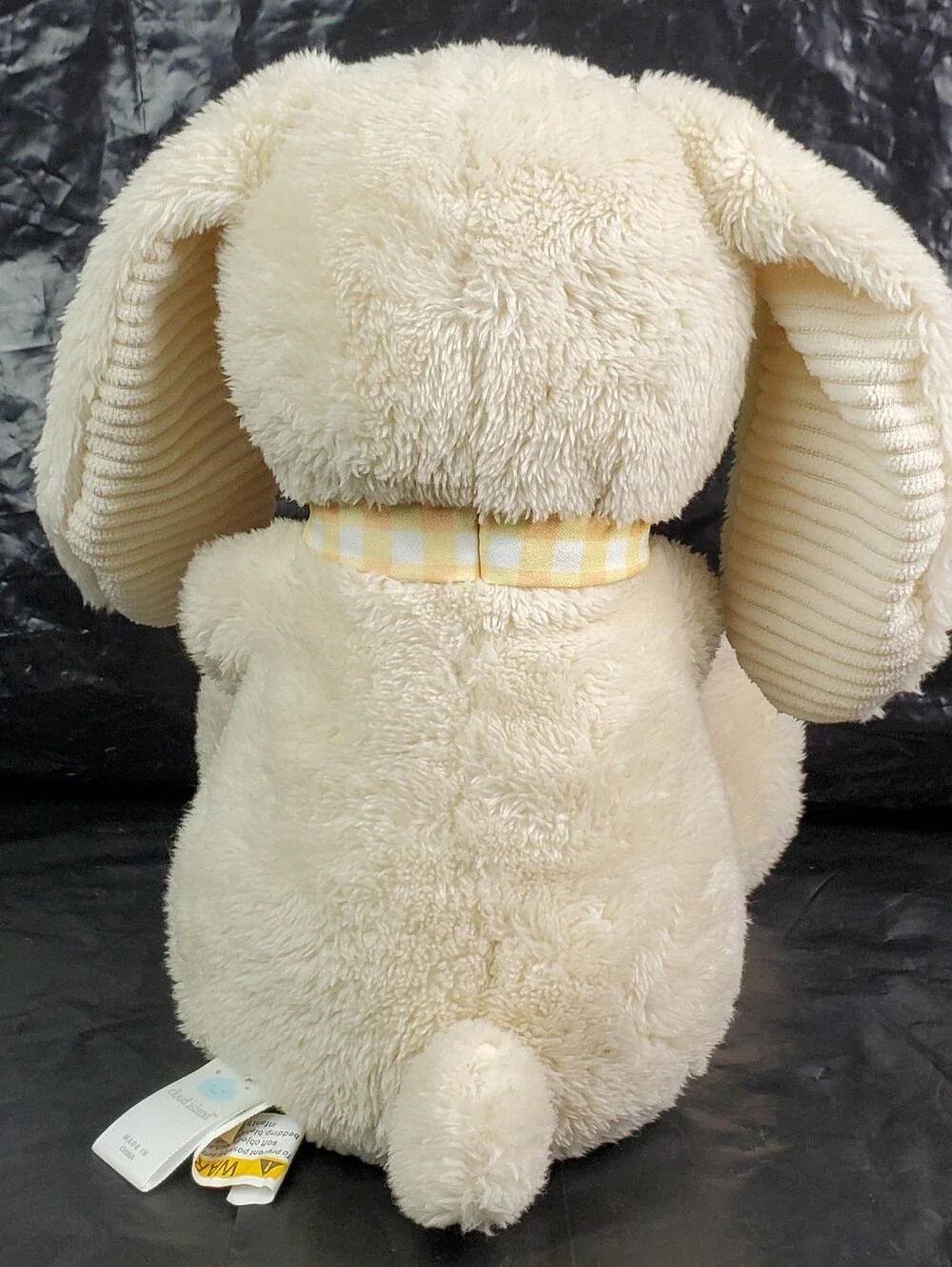Cloud Island Cream Bunny w/ Carrot Rattle Stuffed Animal Plush Sewn Eyes - GUC